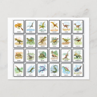 Dinosaurussen namen feestdagenkaart