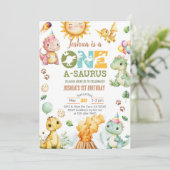 Dinosaurussen One-A-Saurus 1e verjaardag uit te no Kaart (Staand voorkant)
