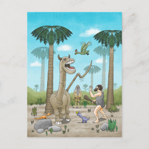 Dinosaurussen ontmoeten de Steentijd Briefkaart