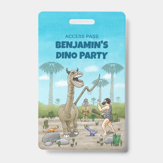 Dinosaurussen ontmoeten het stenen tijdperk badge (Voorkant)