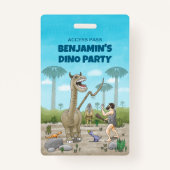 Dinosaurussen ontmoeten het stenen tijdperk badge (Voorkant)