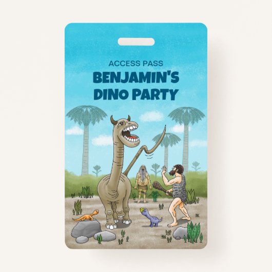 Dinosaurussen ontmoeten het stenen tijdperk badge (Voorkant)