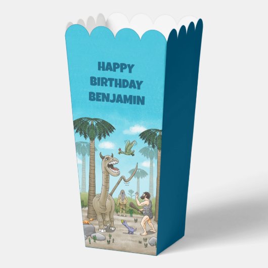 Dinosaurussen ontmoeten het stenen tijdperk bedankdoosjes (Achterkant)
