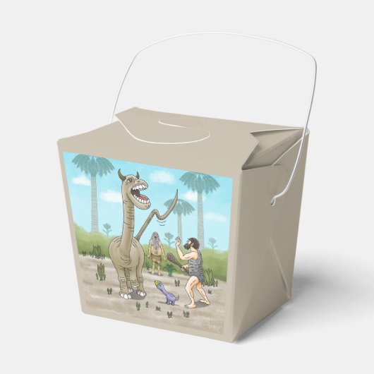 Dinosaurussen ontmoeten het stenen tijdperk bedankdoosjes (Voorkant Zijde)