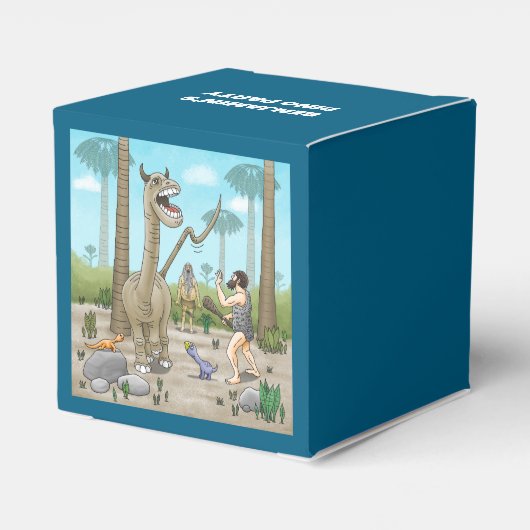 Dinosaurussen ontmoeten het stenen tijdperk bedankdoosjes (Achterkant)