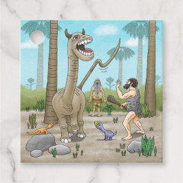 Dinosaurussen ontmoeten het stenen tijdperk bedankjes labels