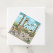 Dinosaurussen ontmoeten het stenen tijdperk bedankjes labels (In situ)