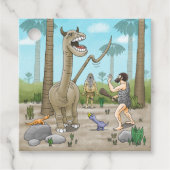 Dinosaurussen ontmoeten het stenen tijdperk bedankjes labels (Voorkant)