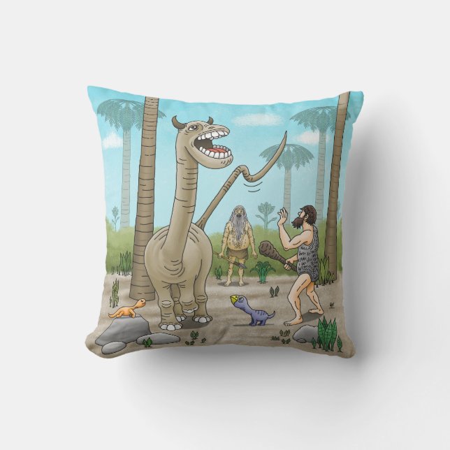 Dinosaurussen ontmoeten het stenen tijdperk kussen (Voorkant)