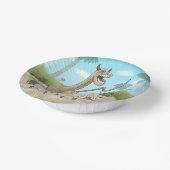 Dinosaurussen ontmoeten het stenen tijdperk papieren kommen (Gebogen)