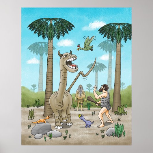 Dinosaurussen ontmoeten het stenen tijdperk poster (Voorkant)