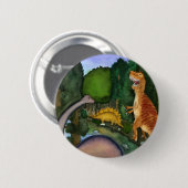 Dinosaurussen op Creek Ronde Button 5,7 Cm (Voorkant /achterkant)