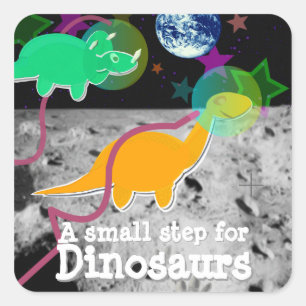 Dinosaurussen op de moonstickers vierkante sticker