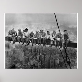 Dinosaurussen op een Skyscraper Poster