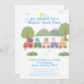 Dinosaurussen op een trein die de hele dag aan boo kaart (Voorkant / Achterkant)