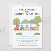 Dinosaurussen op een treintdag kaart (Voorkant)