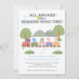 Dinosaurussen op een treintdag kaart