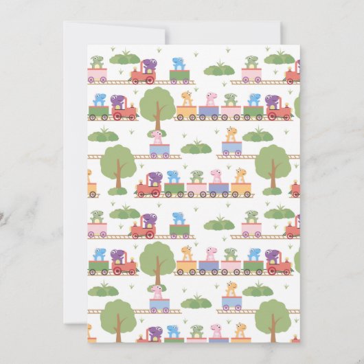 Dinosaurussen op een treintdag kaart (Achterkant)