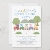 Dinosaurussen op een treintdag kaart (Voorkant)