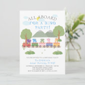 Dinosaurussen op een treintdag kaart (Staand voorkant)