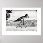 Dinosaurussen op fietsen - T-Rex Poster (Voorkant)