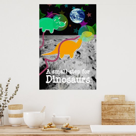 Dinosaurussen op het bewegende Poster afdrukken (Keuken)