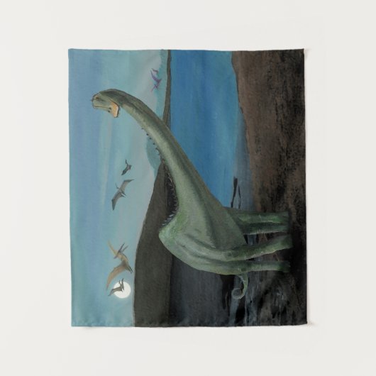 Dinosaurussen op volle maan wandkleed (Voorkant)