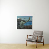 Dinosaurussen op volle maan wandkleed (In Situ (horizontaal))