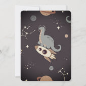 Dinosaurussen Outerspace Dino Boho 1e verjaardag Kaart (Achterkant)