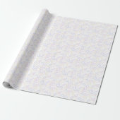 Dinosaurussen - Pastel Omlijning Witte Achtergrond Cadeaupapier (Uitgerold)