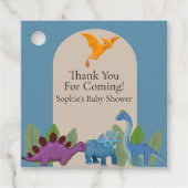 Dinosaurussen, Pterodactyl, Voetafdruk Baby shower Bedankjes Labels (Voorkant)