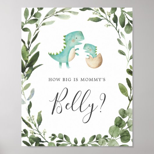 Dinosaurussen raden hoe groot is mama's buikteken poster (Voorkant)