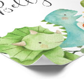 Dinosaurussen raden hoe groot is mama's buikteken poster (Hoek)