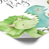 Dinosaurussen raden wat er in de luier tas teken poster (Hoek)