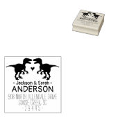 Dinosaurussen retour adresstempel - Trouwdieren Rubberstempel (Gestempeld)