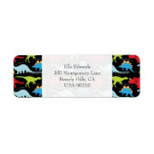 Dinosaurussen  retouradreslabel etiket (Voorkant)