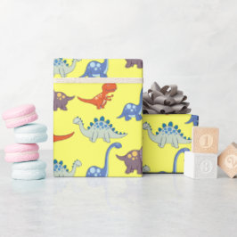 Dinosaurussen Rock op Lemon Wrapping Paper Cadeaupapier