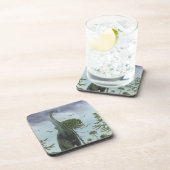  dinosaurussen, Sauroposeidon met vogels die vlieg Bier Onderzetter (Rechterzijde)