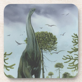  dinosaurussen, Sauroposeidon met vogels die vlieg Bier Onderzetter