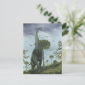  dinosaurussen, Sauroposeidon met vogels die vlieg Briefkaart (Staand voorkant)