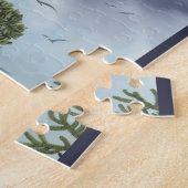 dinosaurussen, Sauroposeidon met vogels die vlieg Legpuzzel (Zijkant)