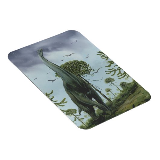  dinosaurussen, Sauroposeidon met vogels die vlieg Magneet (Rechterzijde)