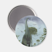  dinosaurussen, Sauroposeidon met vogels die vlieg Magneet (Voorkant / Achterkant)