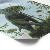 dinosaurussen, Sauroposeidon met vogels die vlieg Poster (Hoek)