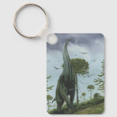 dinosaurussen, Sauroposeidon met vogels die vlieg Sleutelhanger (Voorkant)