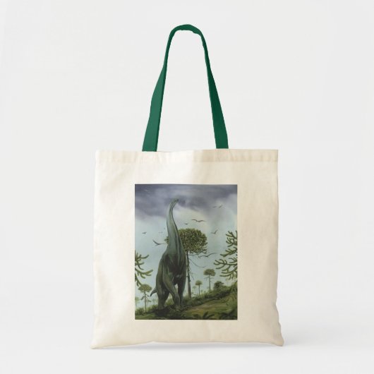  dinosaurussen, Sauroposeidon met vogels die vlieg Tote Bag (Voorkant)
