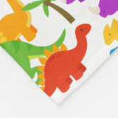 Dinosaurussen Schattige Groene Paarse Childs Graph Fleece Deken (Hoek)