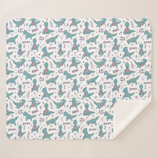 Dinosaurussen. Sherpa Blanket Deken (Voorkant (horizontaal))