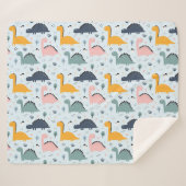 Dinosaurussen. Sherpa Blanket Sherpa Deken (Voorkant (horizontaal))