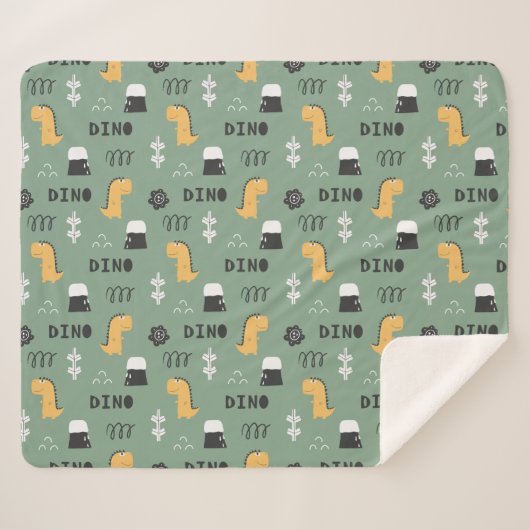 Dinosaurussen. Sherpa Blanket Sherpa Deken (Voorkant (horizontaal))